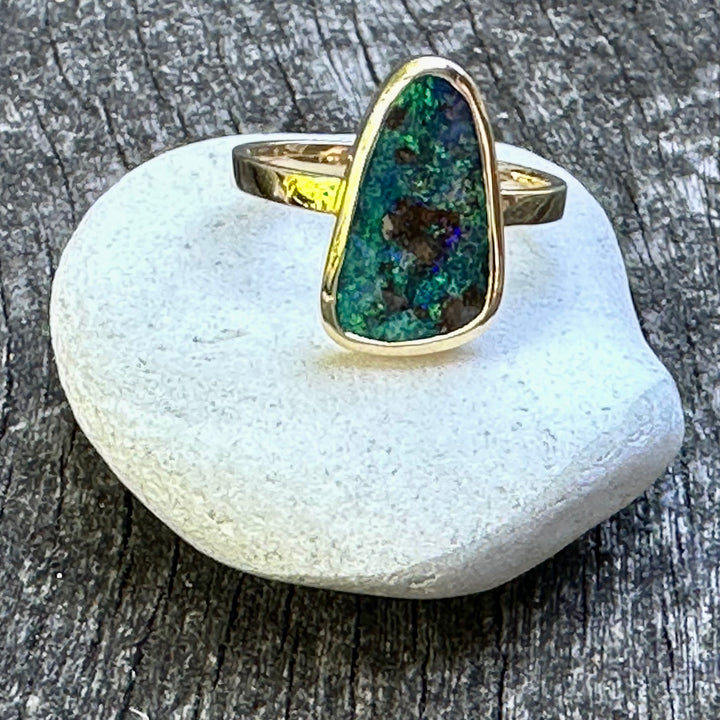 2.36ct Australian boulder opal ring