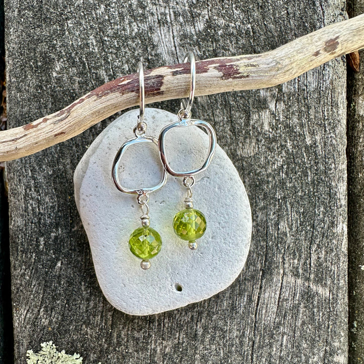 Faceted peridot earrings