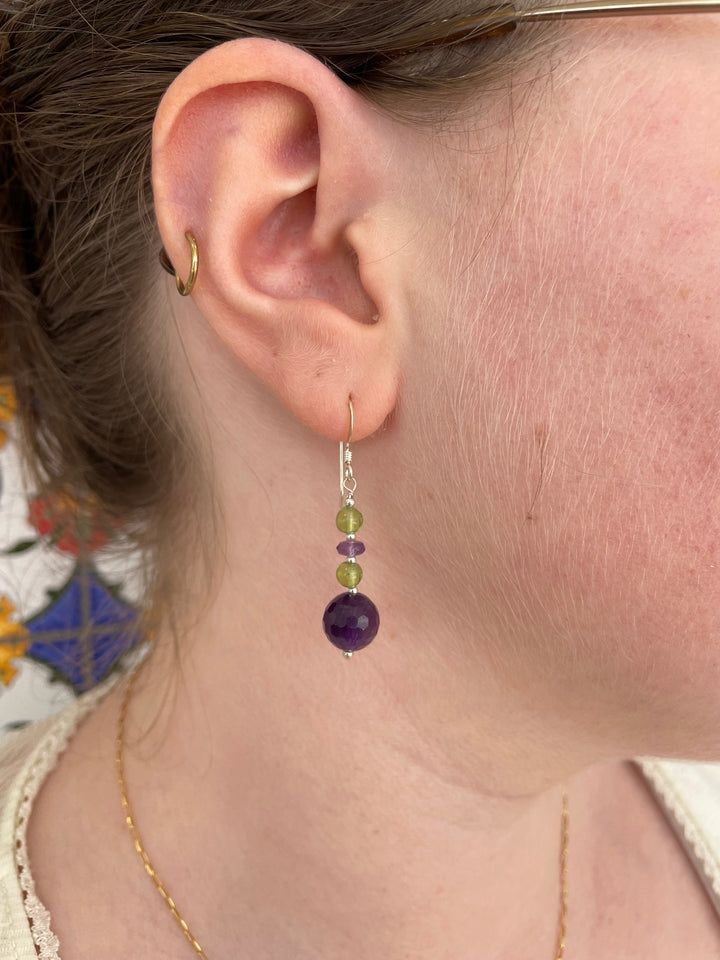 Amethyst & peridot earrings