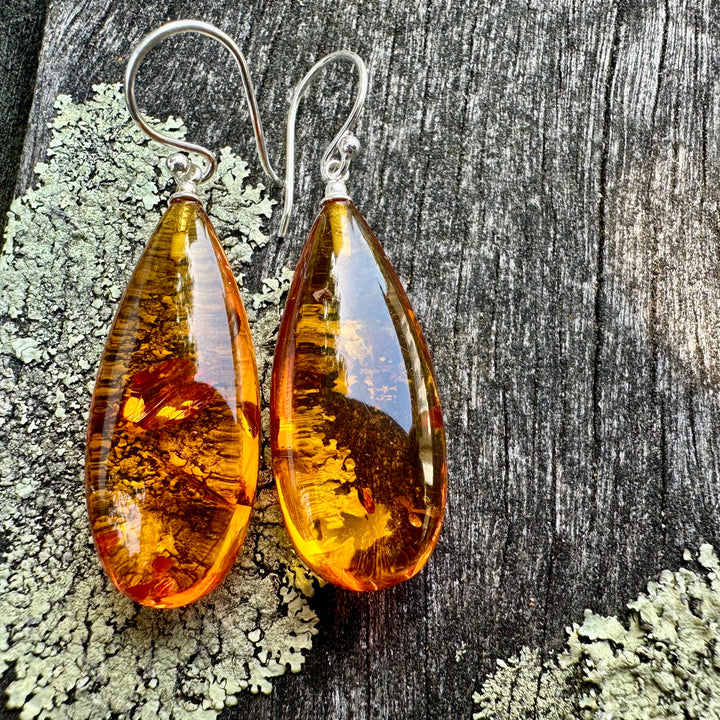 Baltic amber drop earrings