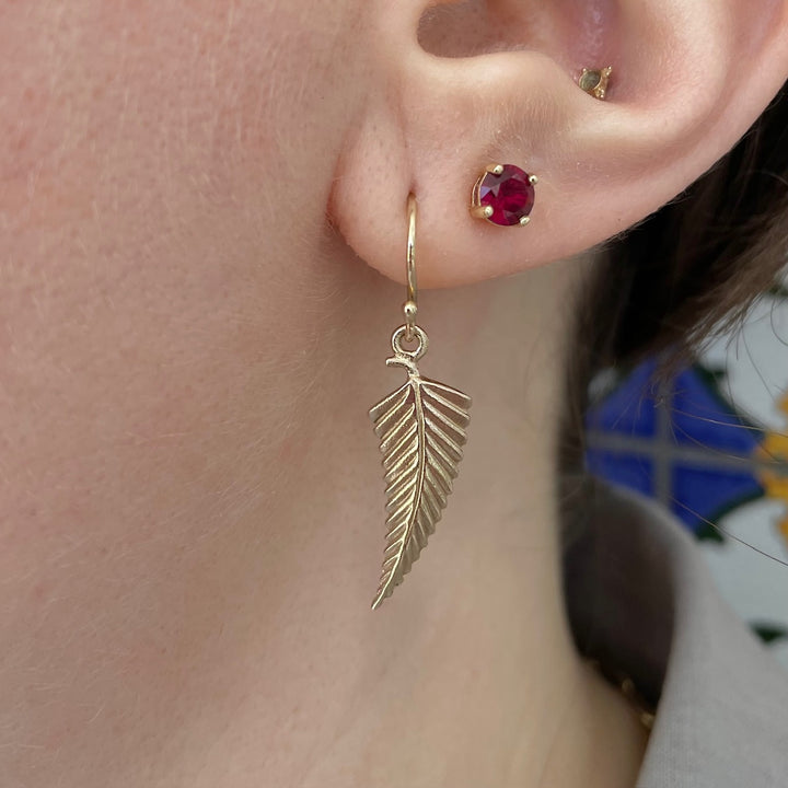 9CY Matched silver fern earrings