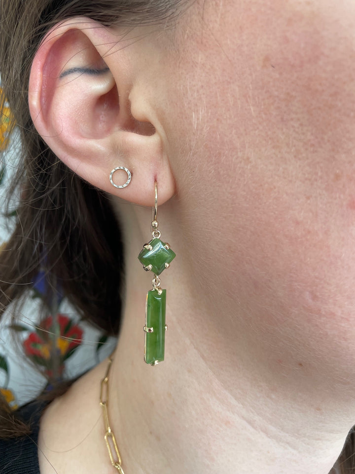 9ct Gold & New Zealand Greenstone earrings