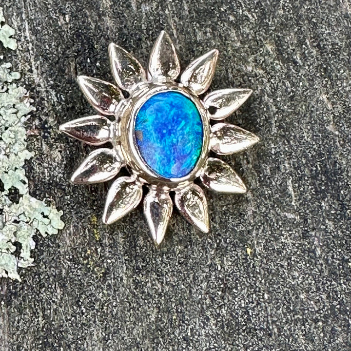 Australian Boulder opal flower pendant