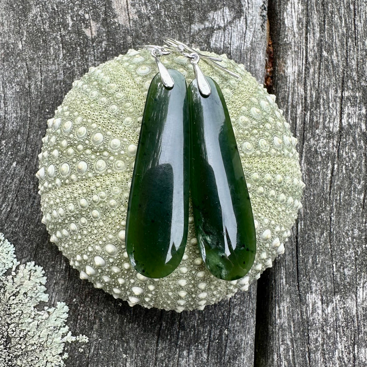 New Zealand greenstone ( kawa kawa) earrings