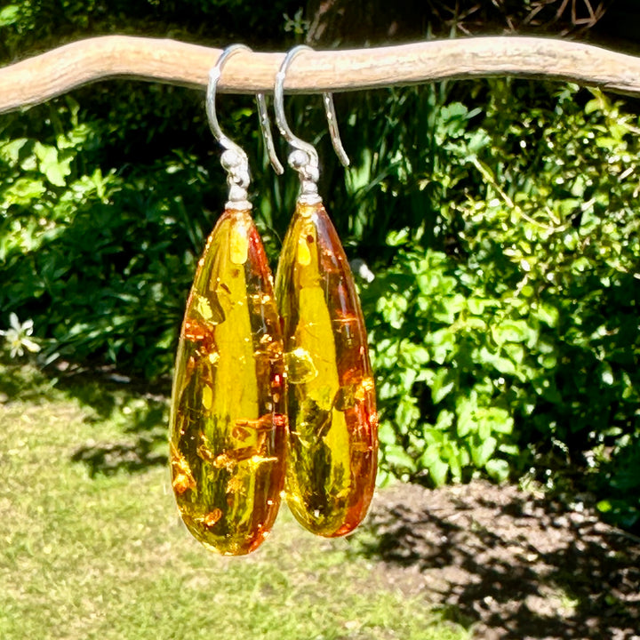 Baltic amber drop earrings