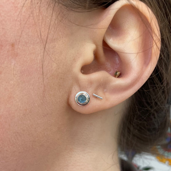 4mm blue topaz studs