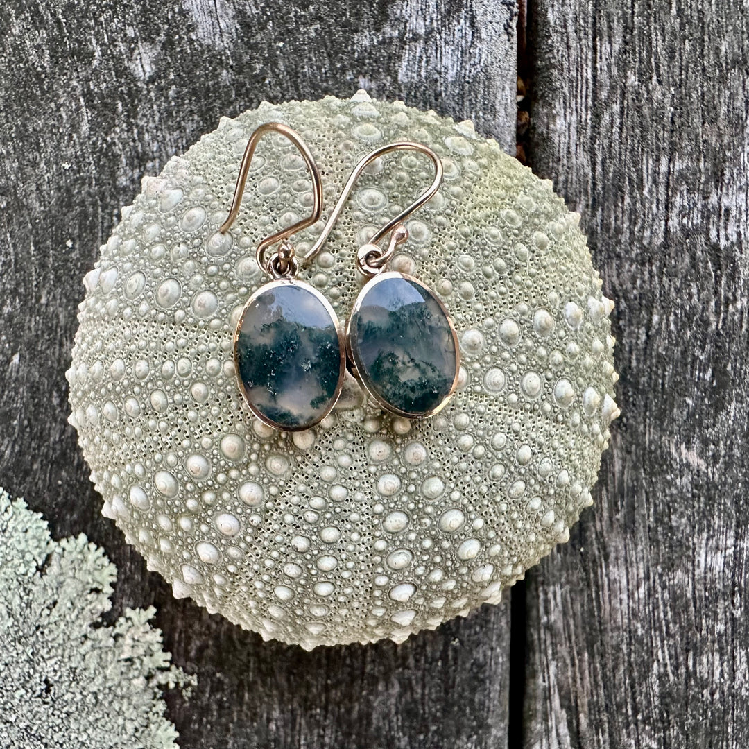 Vintage Moss agate earrings