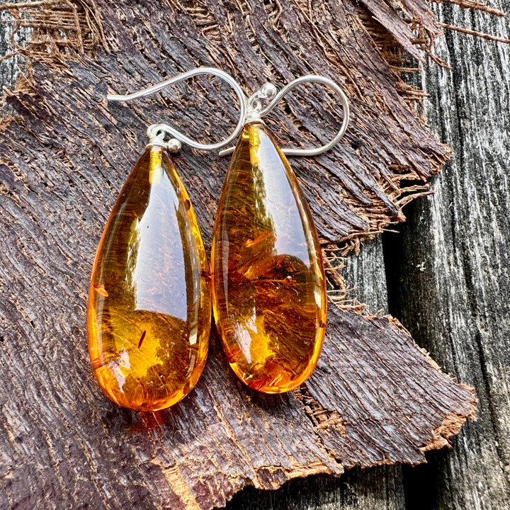 Baltic amber drop earrings