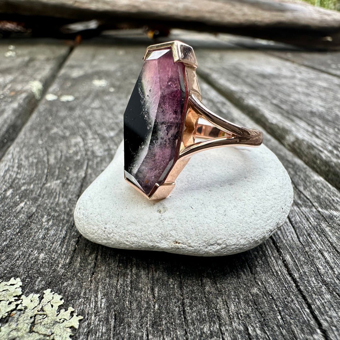 Brazilian watermelon tourmaline ring