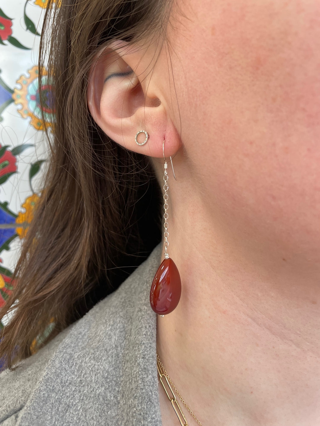 Carnelian drop earrings