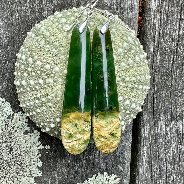 Medium Marsden flower greenstone earrings