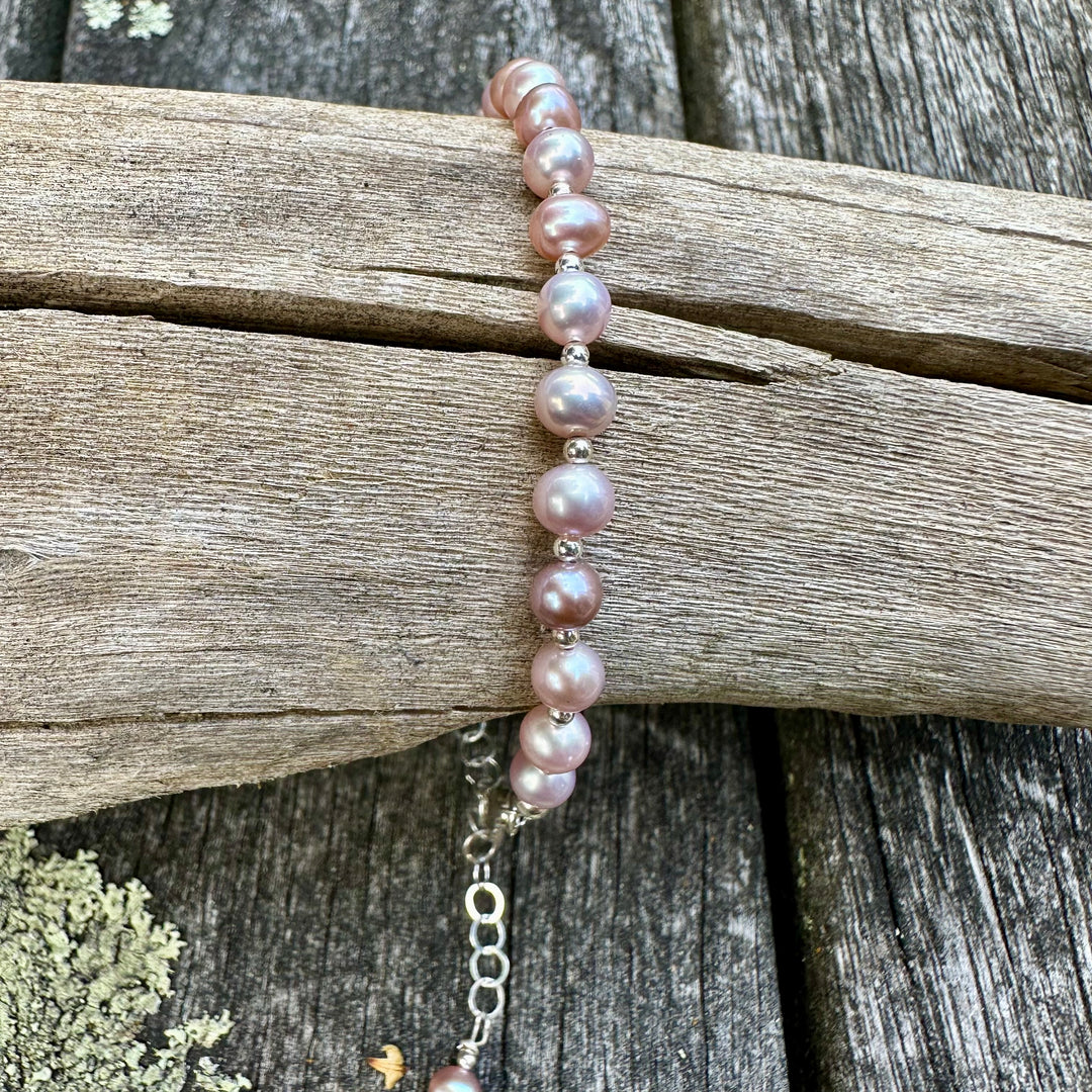 Pink freshwater pearl bracelet