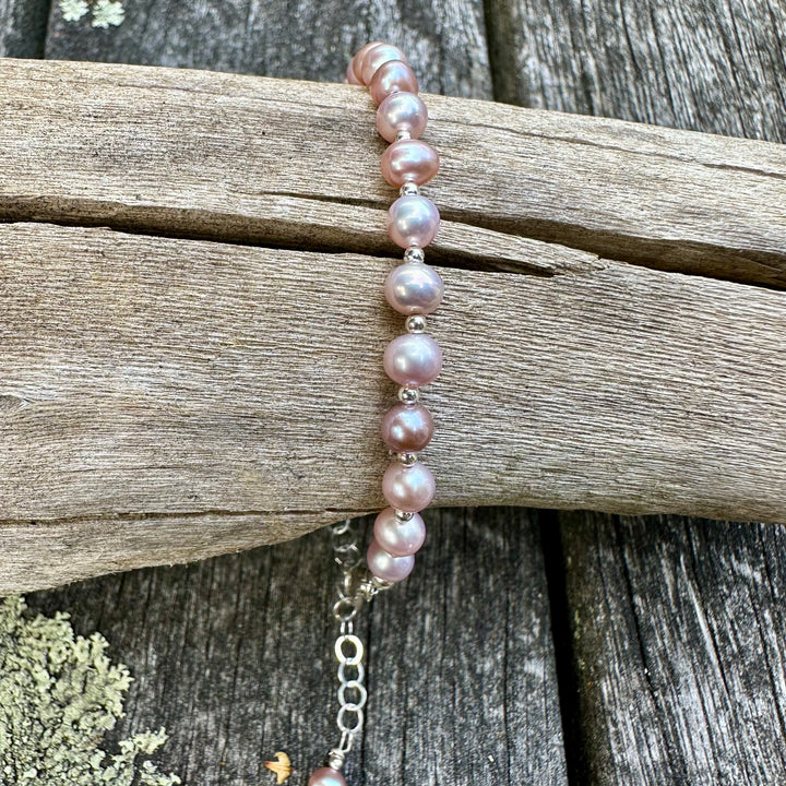 Pink freshwater pearl bracelet