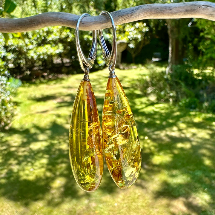 Baltic amber drop earrings