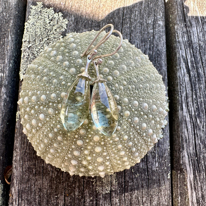 Prasiolite drop earrings