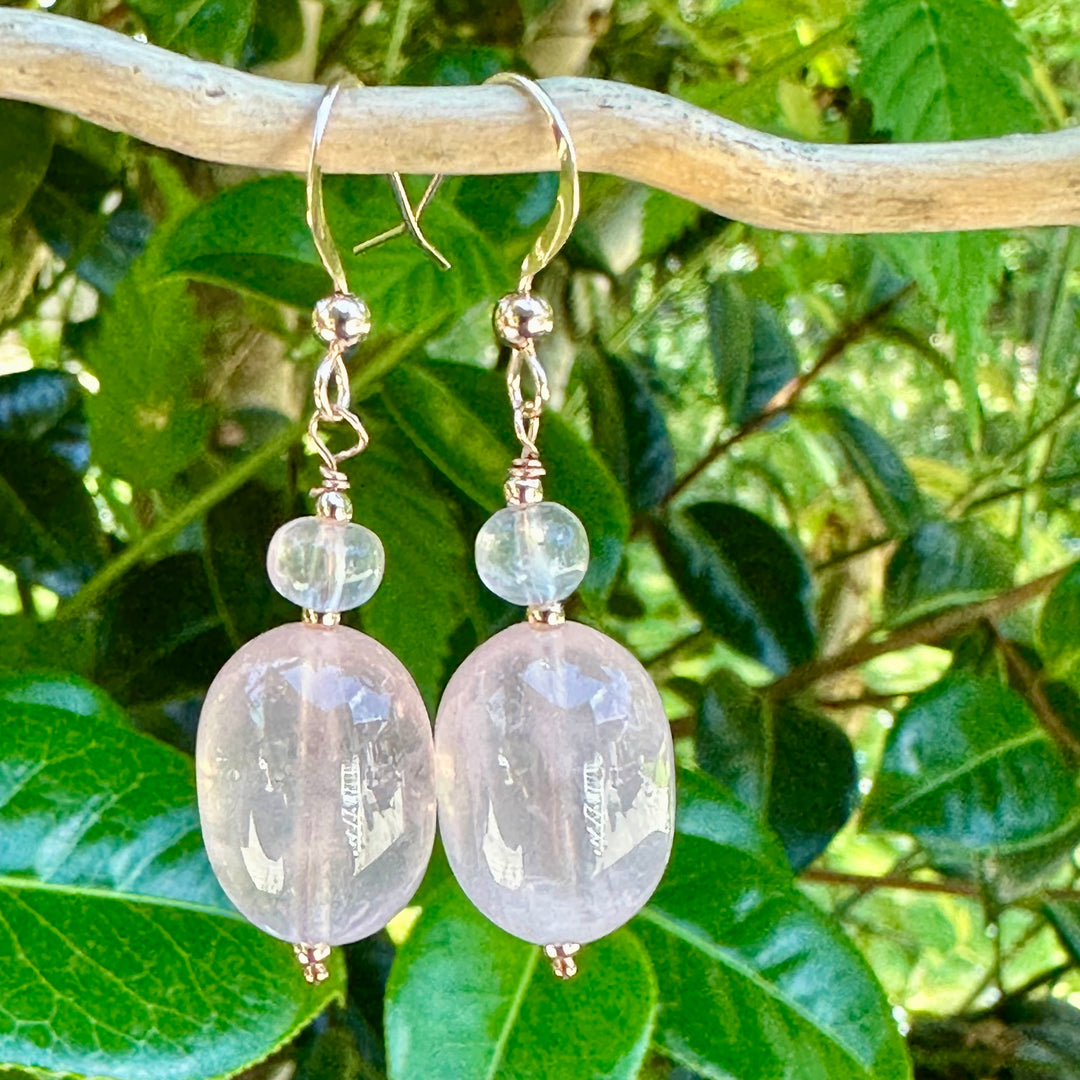 Rose quartz earrings