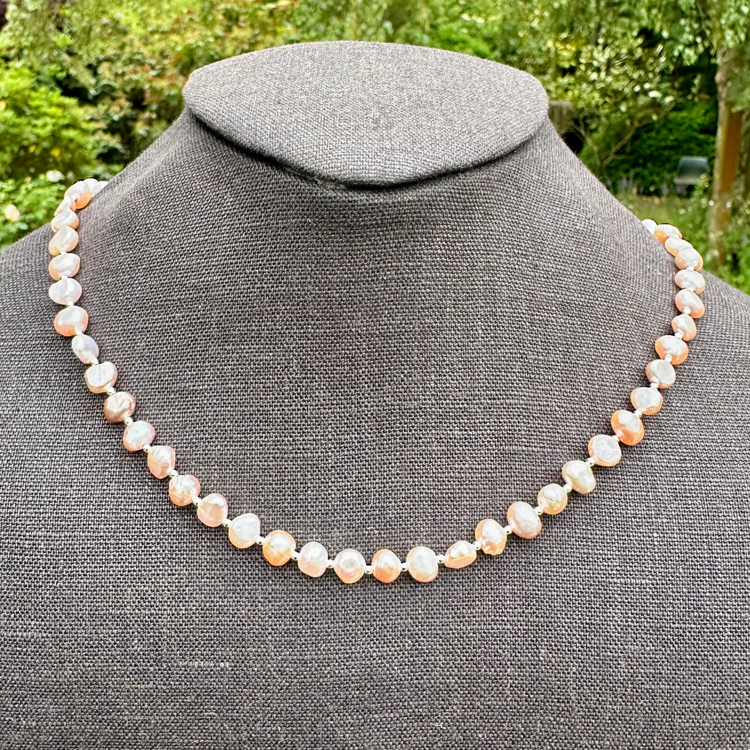 Pink freshwater pearl necklace