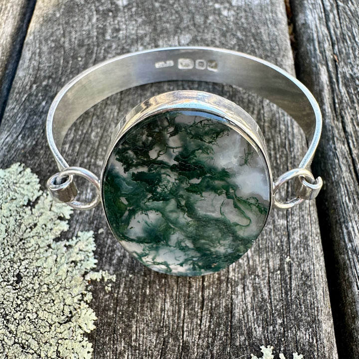 Vintage moss agate bangle