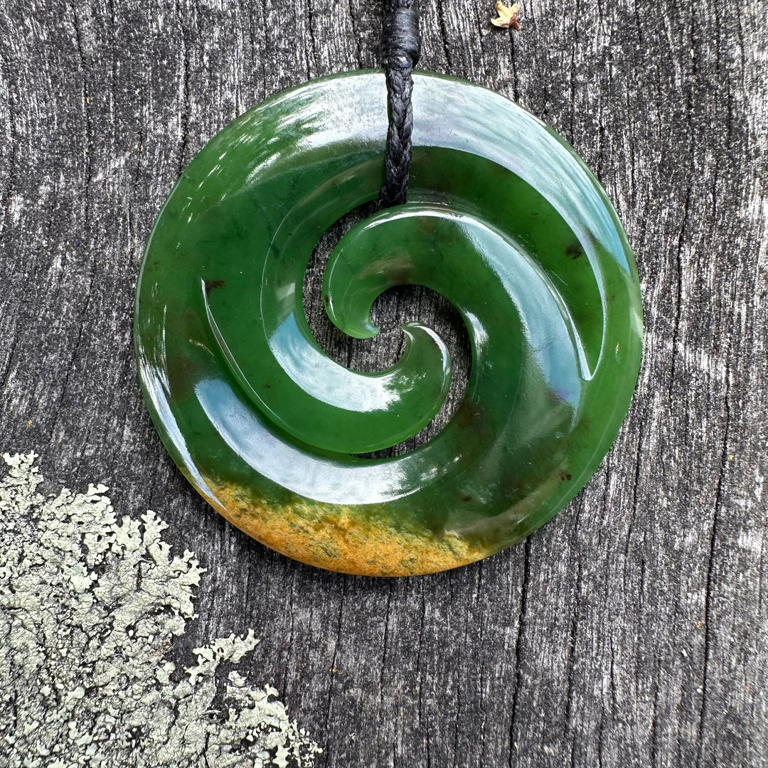 Large New Zealand greenstone koru