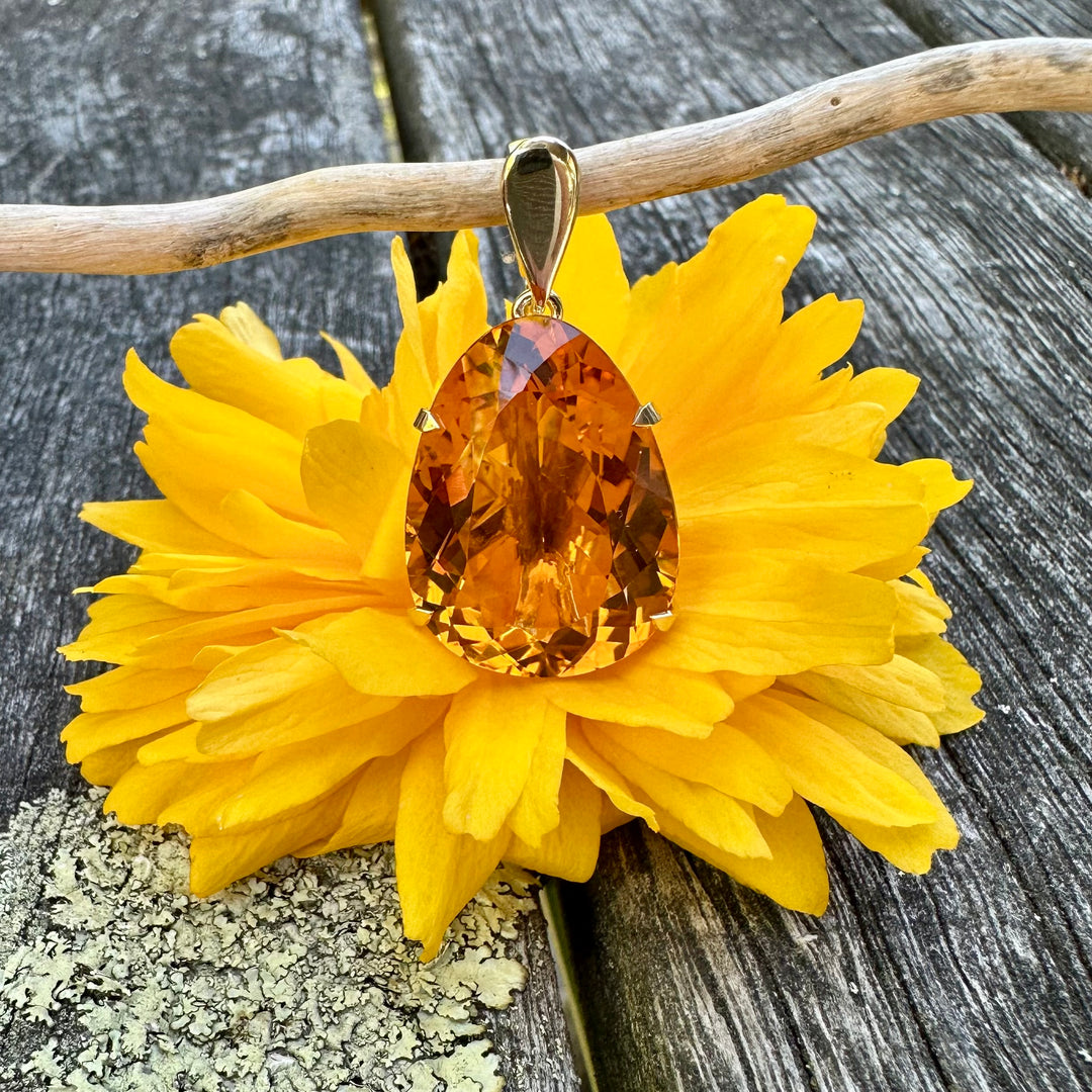 Rose cut Brazilian citrine pendant