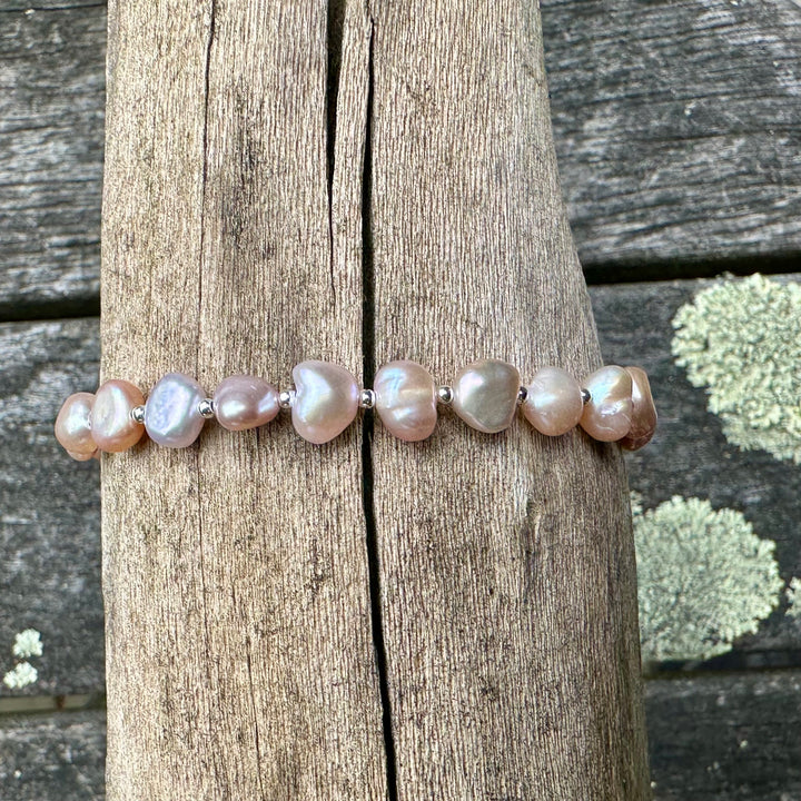 Pale pink freshwater pearl bracelet