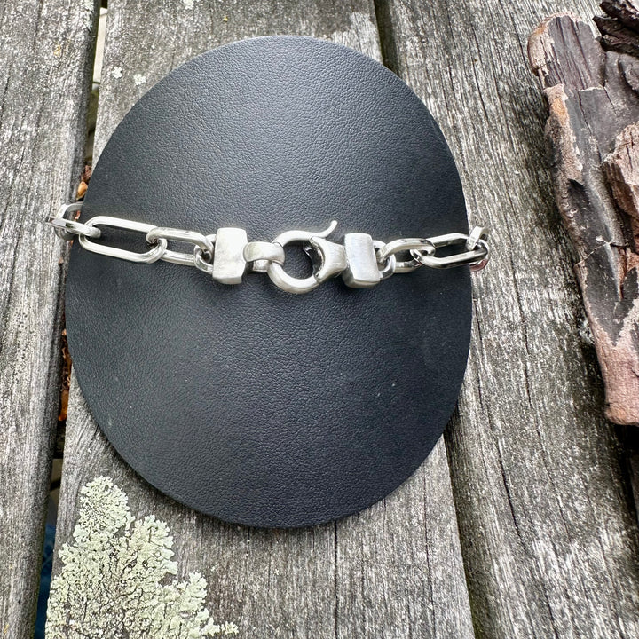 Heavy oxidised sterling silver bracelet