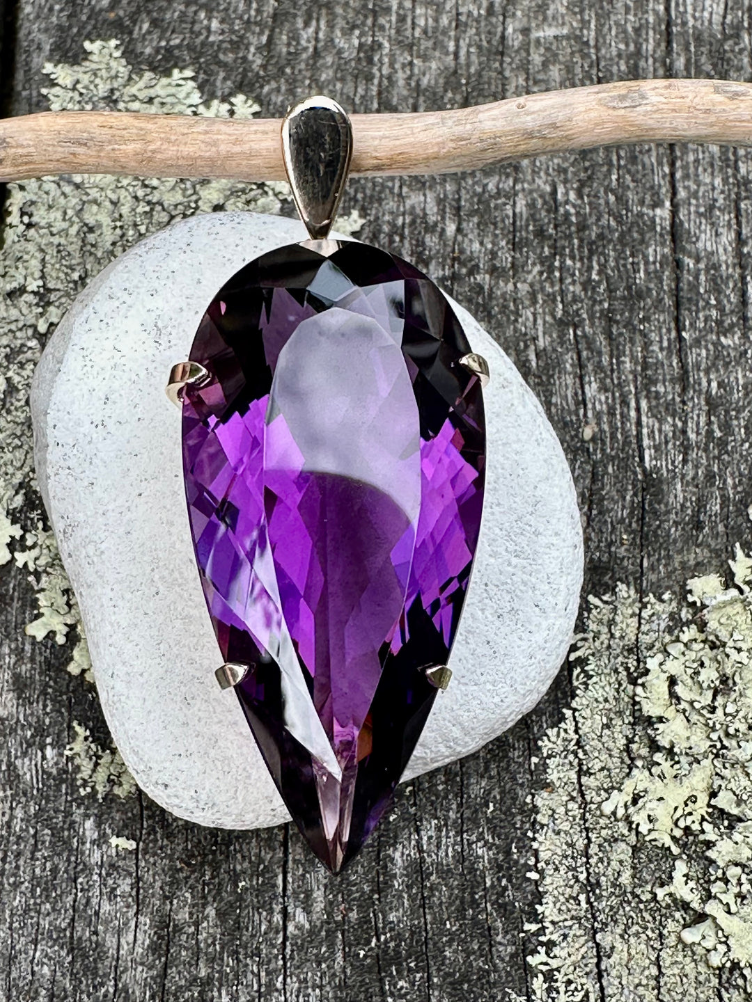 Huge dark purple amethyst pendant – Rowena Watson Jewellers
