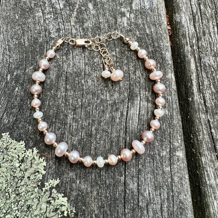 Pink freshwater pearl bracelet