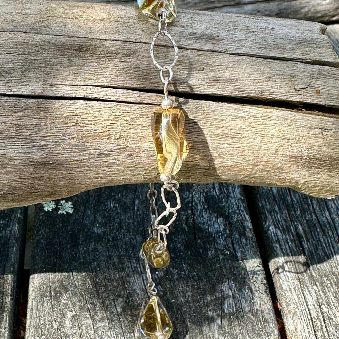 Citrine and sterling silver bracelet
