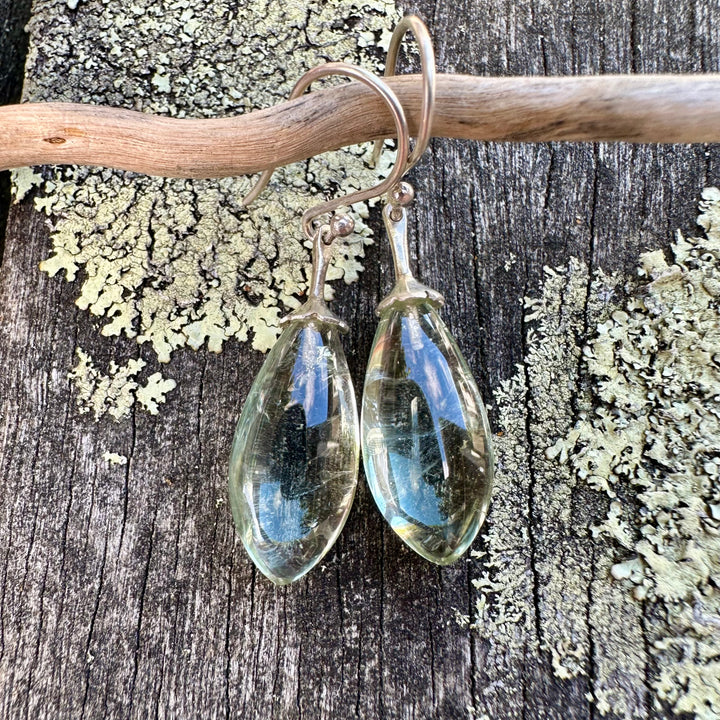 Prasiolite drop earrings