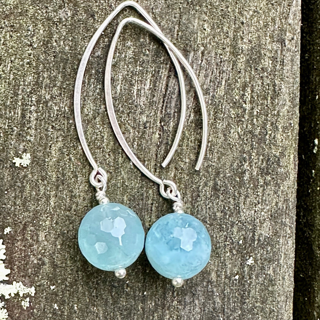 Faceted aquamarine ￼ earrings