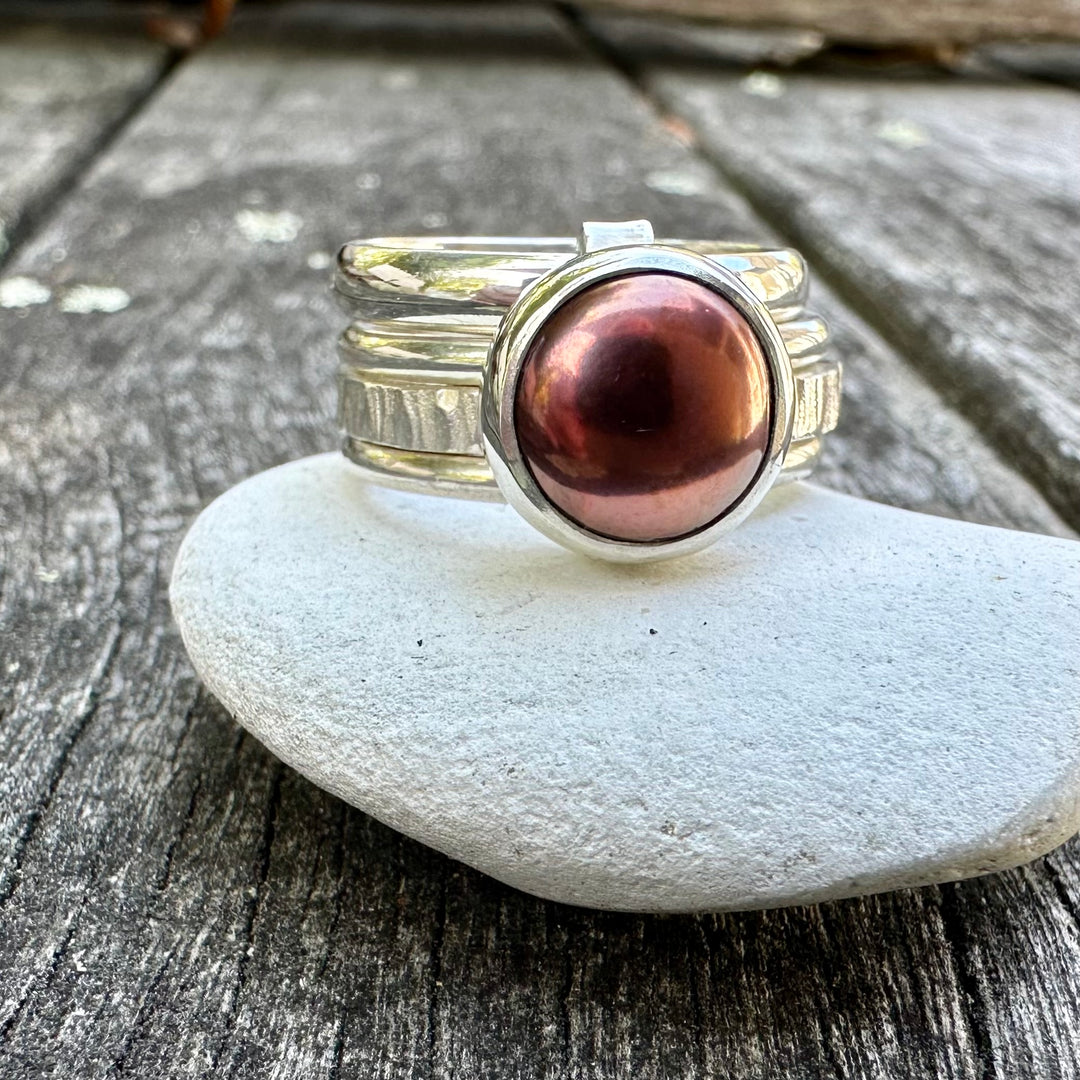 Freshwater pearl unity ring