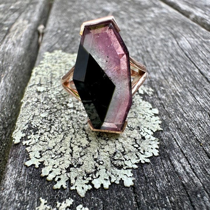 Brazilian watermelon tourmaline ring