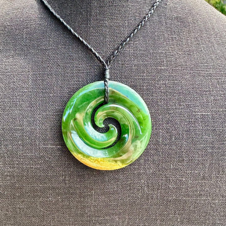 Large New Zealand greenstone koru