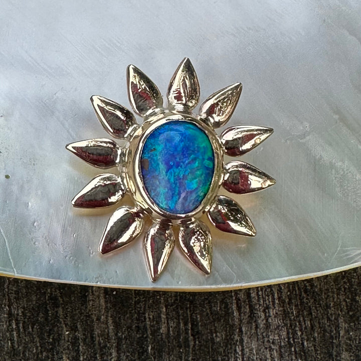 Australian Boulder opal flower pendant