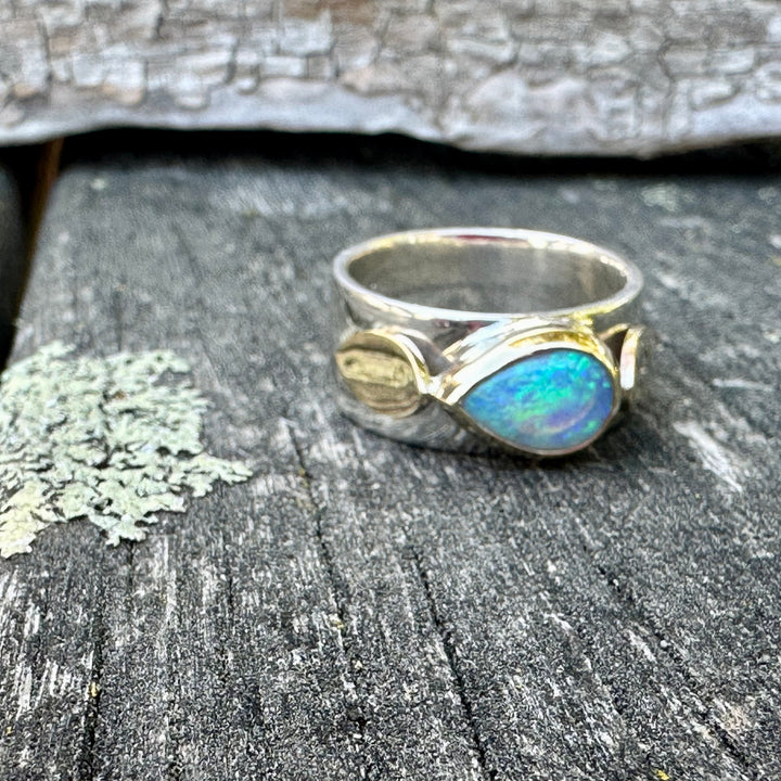 Australian crystal opal Amore ring