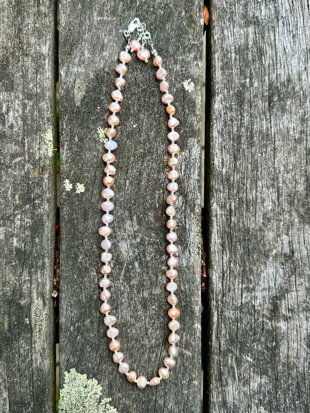 Pink freshwater pearl necklace