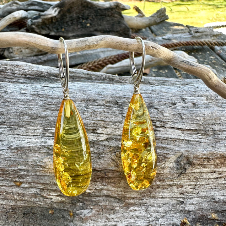 Baltic amber drop earrings