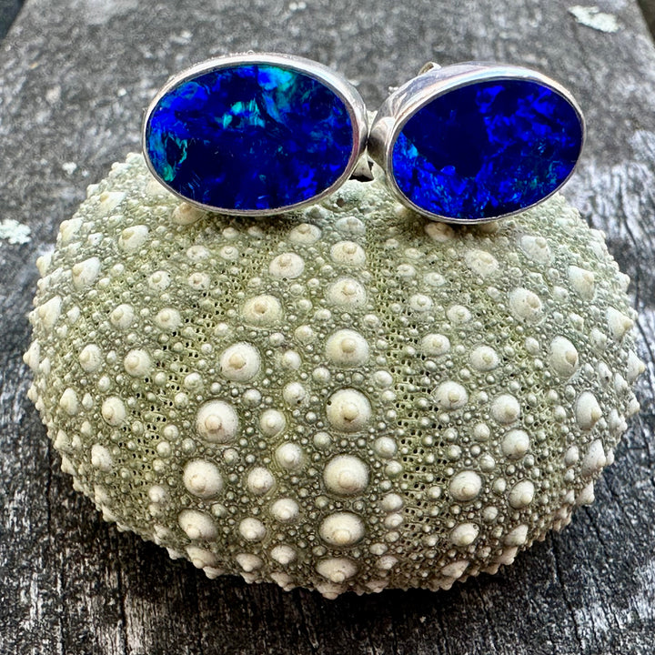 Oval opal doublet studs