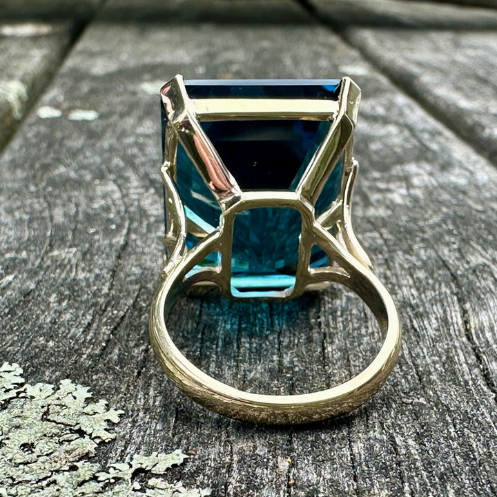 59.5 carat London Blue topaz ring