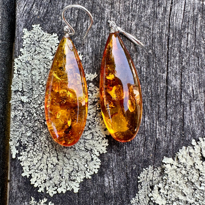 Baltic amber drop earrings