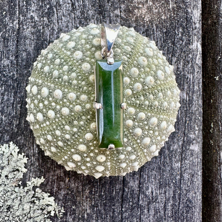 Sterling Silver New Zealand Greenstone Pendant