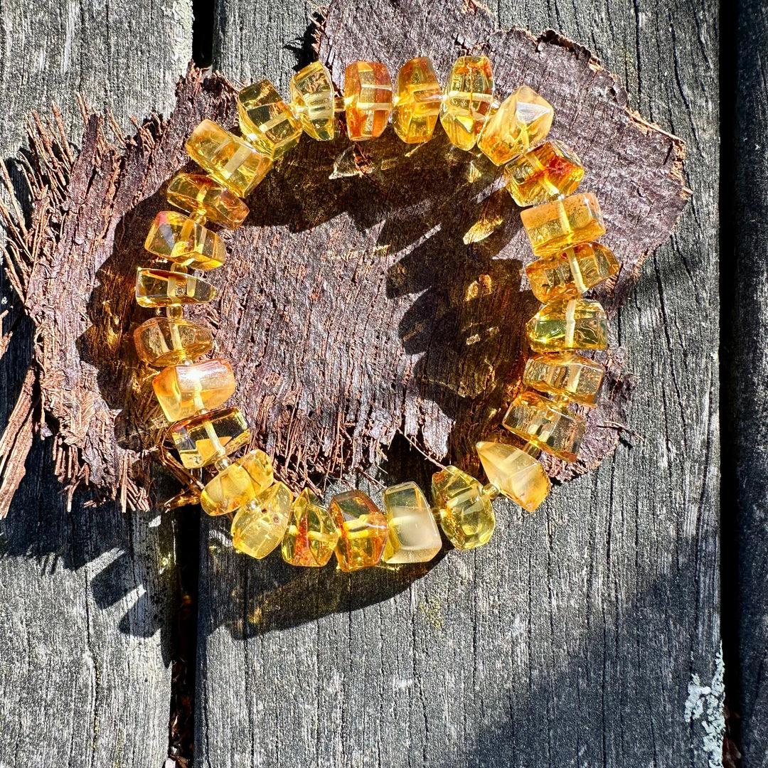 Faceted cognac Baltic Amber bracelet