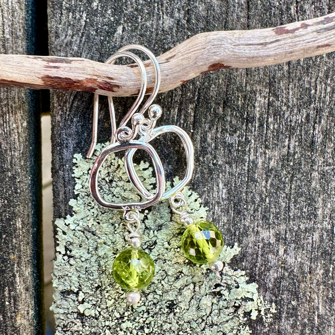 Faceted peridot earrings