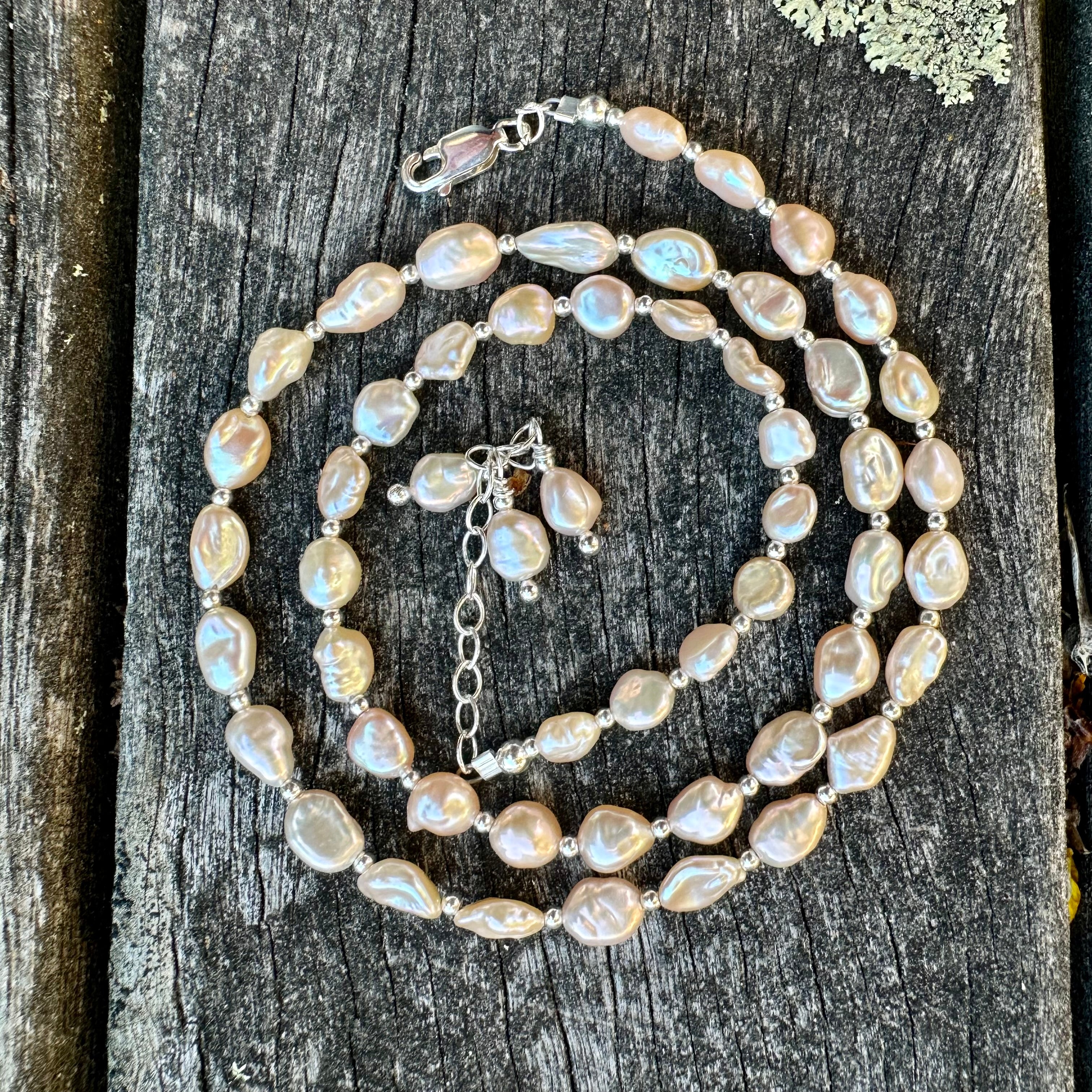 Apricot keishi pearl necklace – Rowena Watson Jewellers