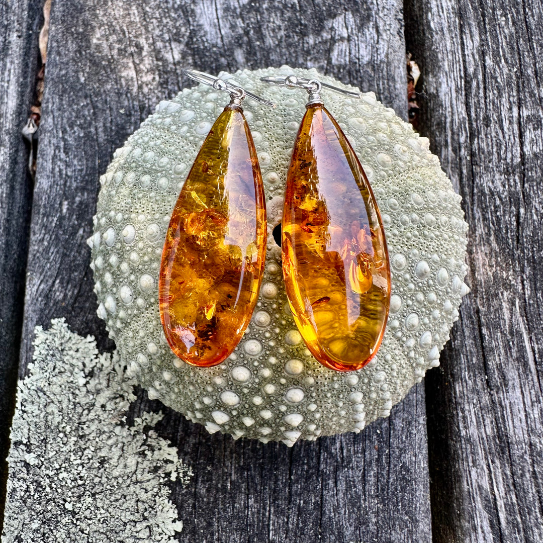 Baltic amber drop earrings