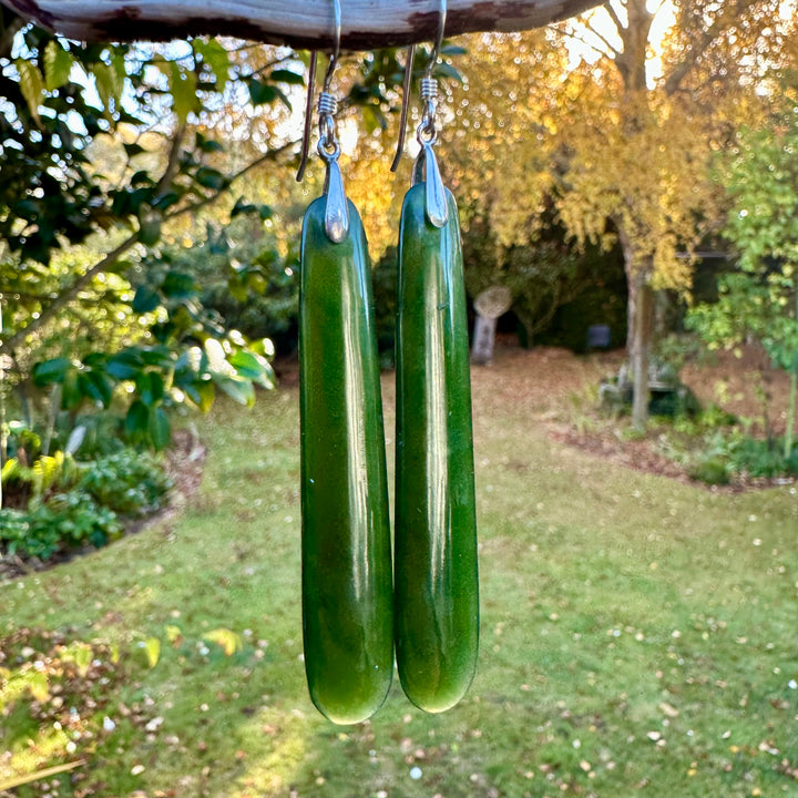 Matched NZ Greenstone earrings