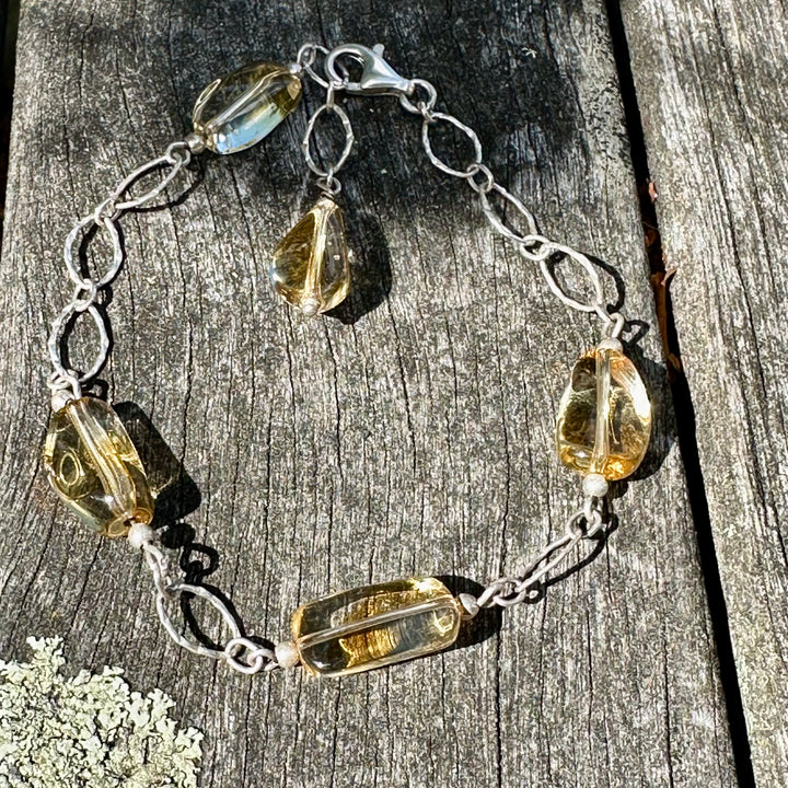 Citrine and sterling silver bracelet