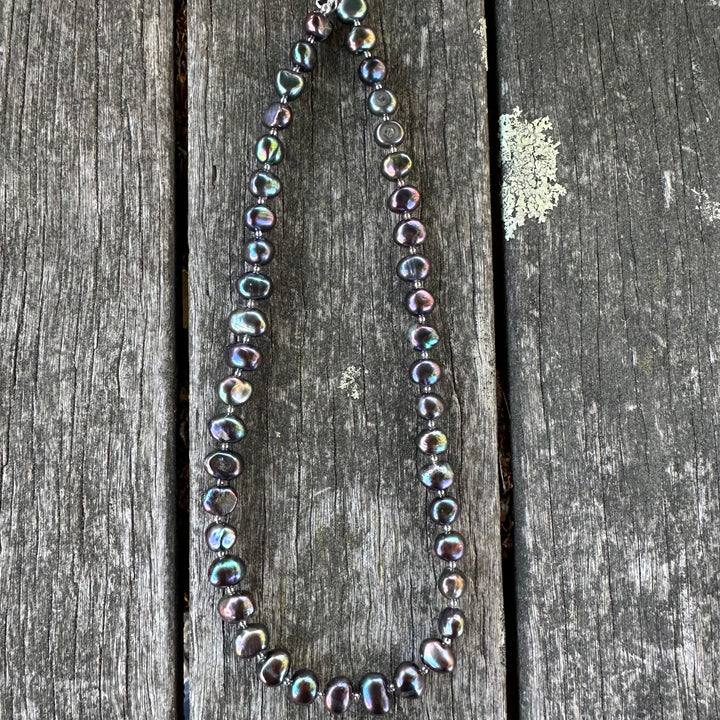 Peacock freshwater pearl necklace