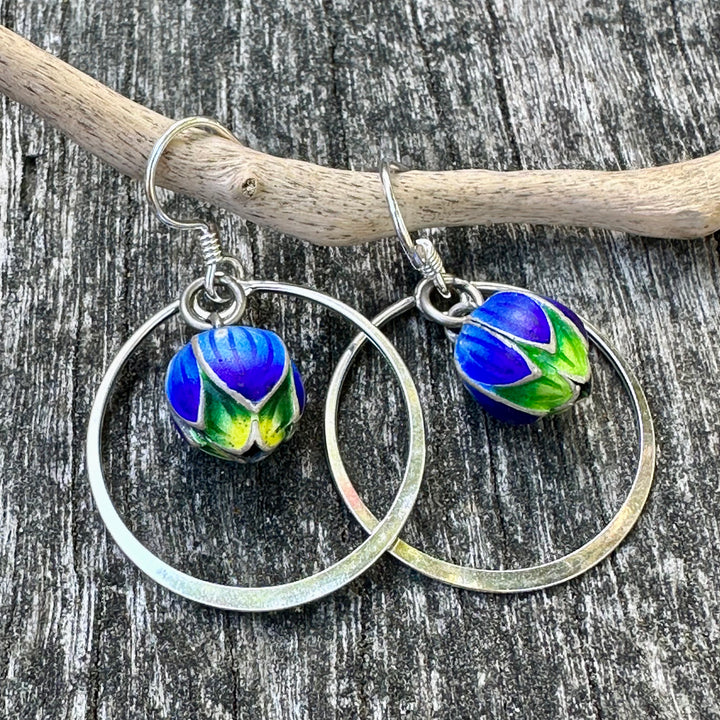 Handmade enamel pod earrings